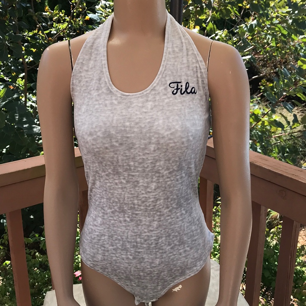 Grey Fila bodysuit